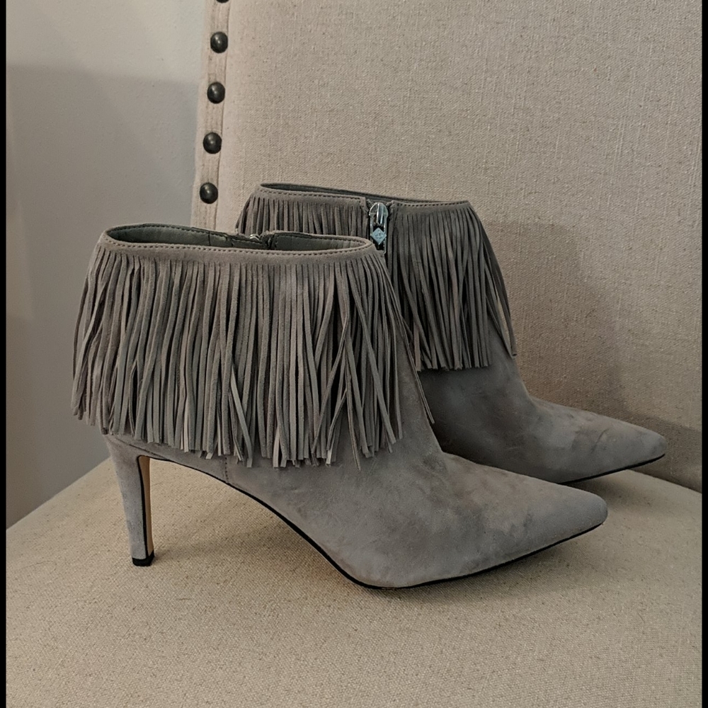 Sam Edelman Kandice Suede Fringe Heeled Booties